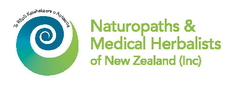 Logo of Naturopaths & Medical Herbalists of New Zealand (Inc) featuring a stylized spiral design.